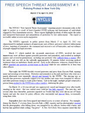NYCLU Report: Free Speech Threat Assessment -- Reporting on Risks to the Right to Protest in New York City