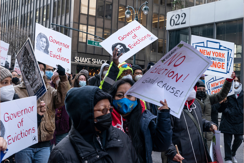 Protesters in New York City rallying for Good Cause Eviction