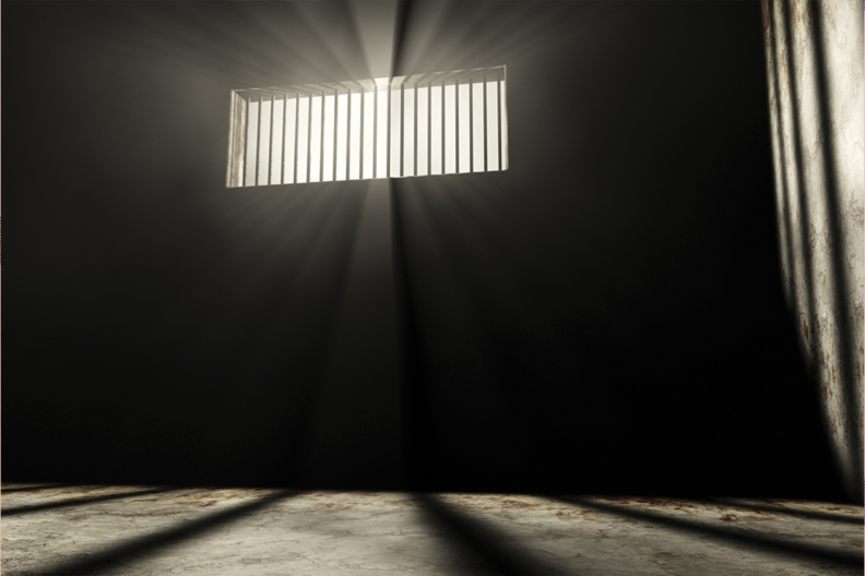 Light coming through a prison cell