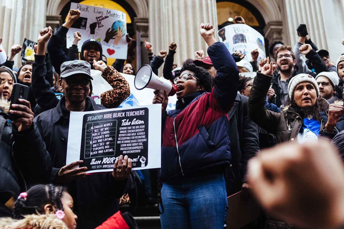 Black Lives Matter Rally on steps of City Hall
