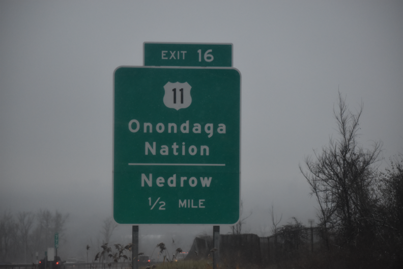 Onondaga Nation exit sign